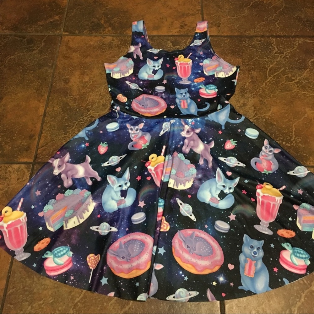 Blackmilk Tiny Sweet Treats Galaxy Skater Dress NWOT - RARE